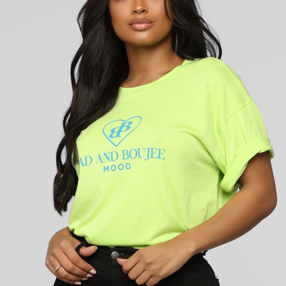 oversized neon green tee